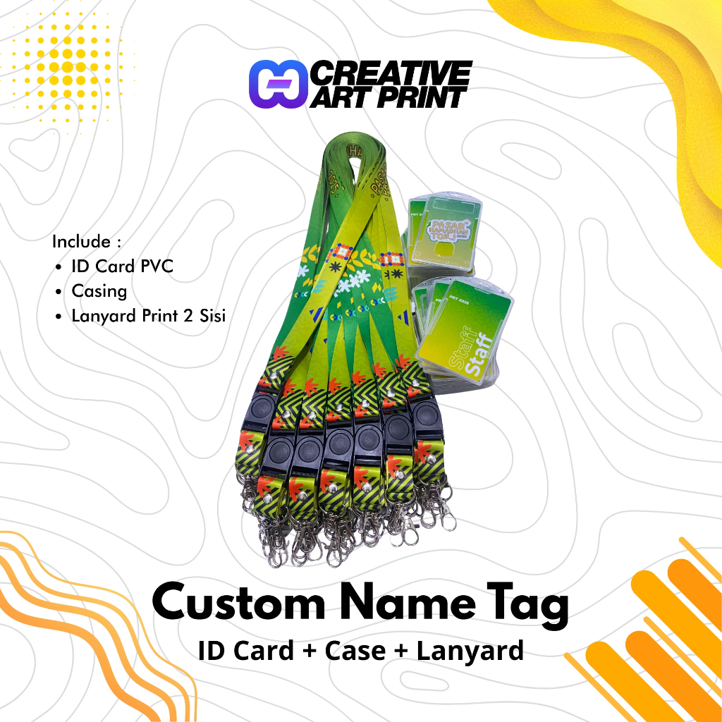 

Custom Name Tag | ID Card | Lanyard 2cm 2 Sisi | Casing