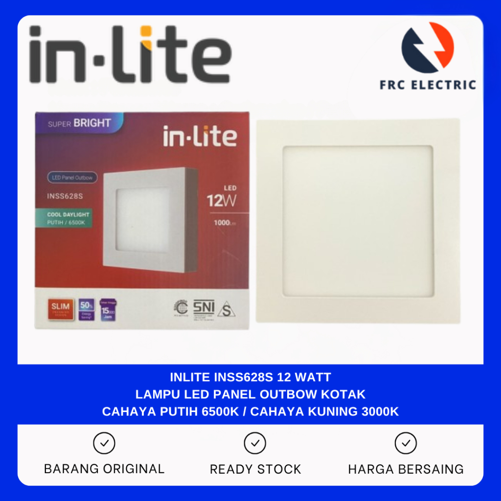 InLite INSS628S 12 Watt - Lampu Downlight Panel Outbow Kotak 12 Watt - Lampu Downlight Inlite 12 Wat