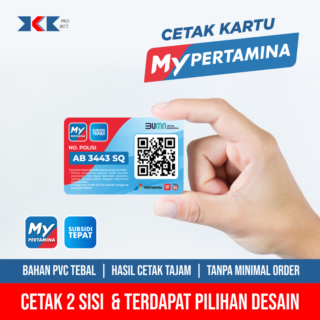 

CETAK KARTU MY PERTAMINA ANTI AIR TIDAK LUNTUR/BARCODE PERTAMINA/BAHAN PVC TEBAL