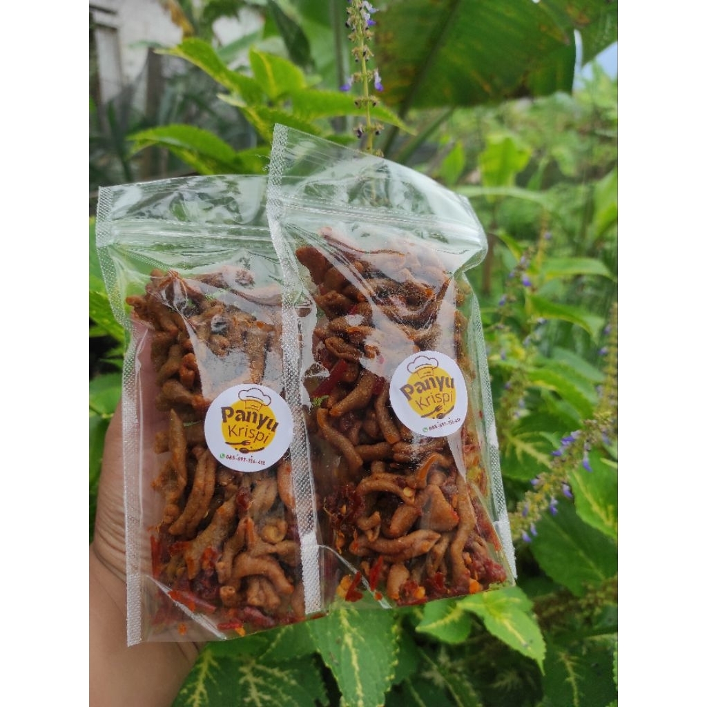 

usus ayam -panyu-daun jeruk isi 100 gram enak cemilan sehat,rasa pedas/belado,dan original