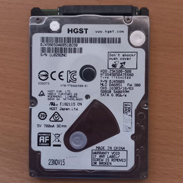 HARDDISK HGST 500GB Laptop/Server