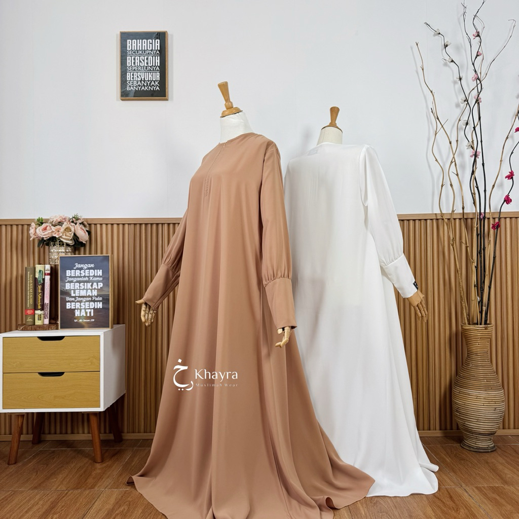 ABAYA NURA BASIC | ABAYA MANSET RESLETING BY KHAYRA MUSLIMAH