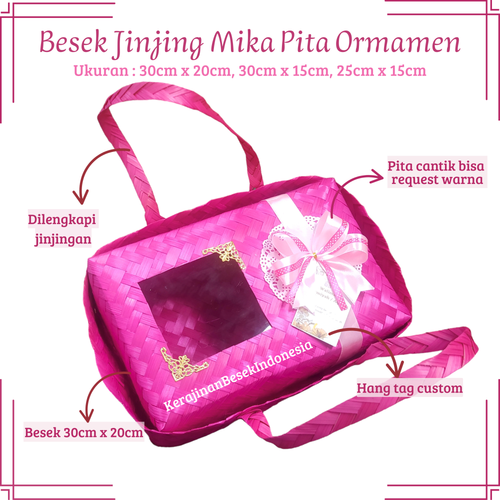 

SEPASANG BESEK JINJING & TANPA JINJING MIKA PITA ORNAMEN MPS kotak box makan hias nurah hantaran seserahan