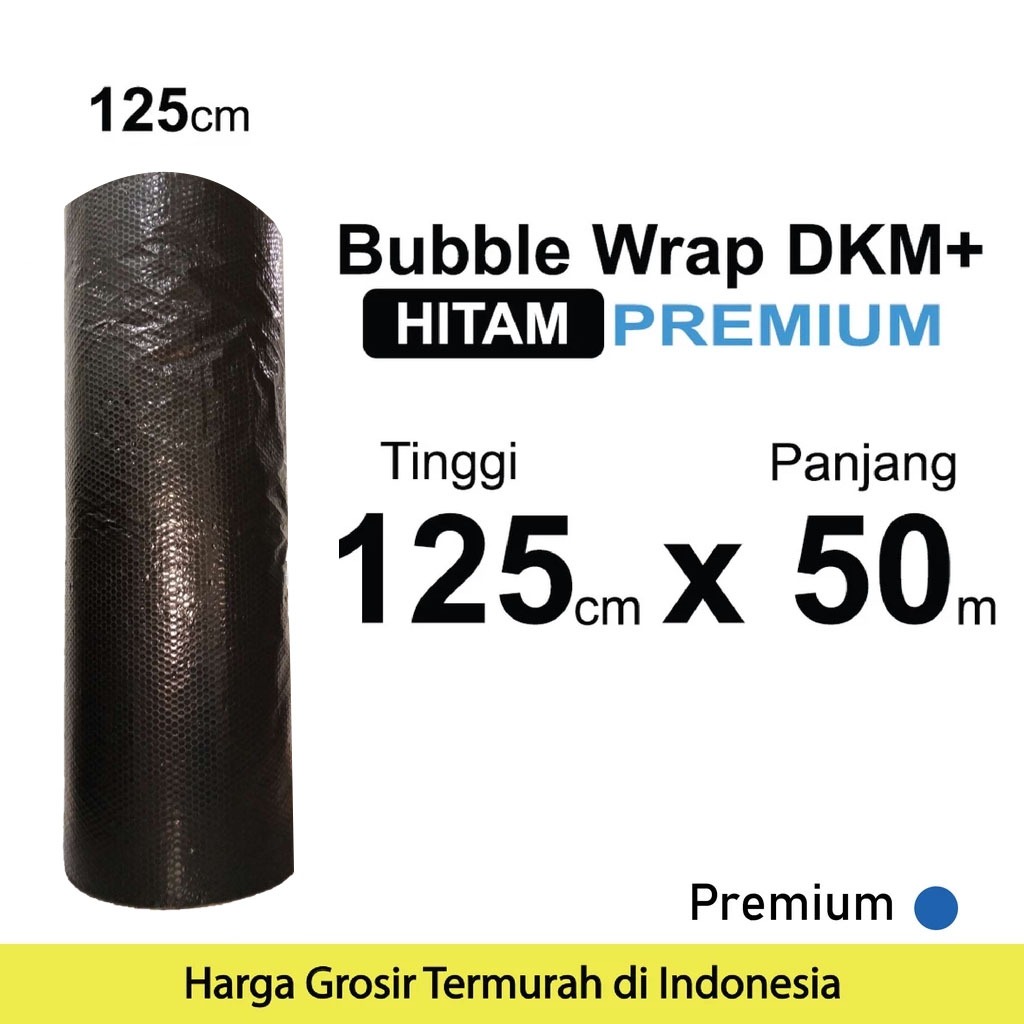 

Film gelembung plastik 125cm x 50m hitam gulungan film gelembung berkualitas tinggi tahan guncangan kemasan tebal