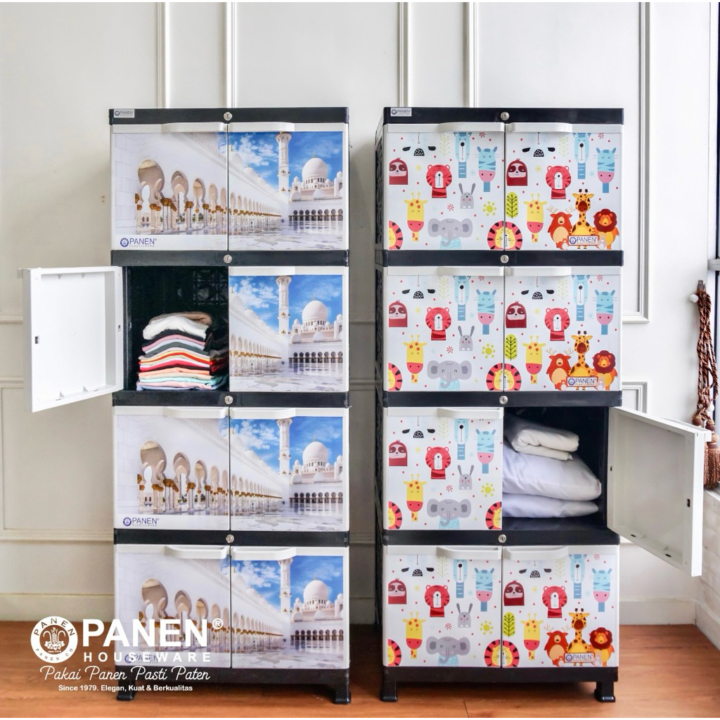 Lemari Plastik Anak Kabinet Grande 8 Pintu Panen Jumbo Lemari Pakaian Karakter