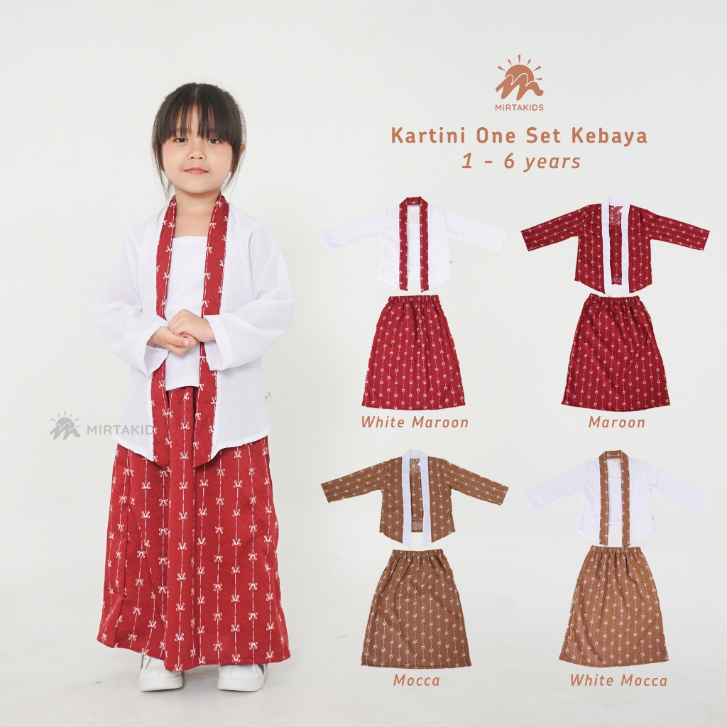Mirtakids Set Kebaya Kartini Anak Perempuan (1-6 tahun)| Pattern Dobby