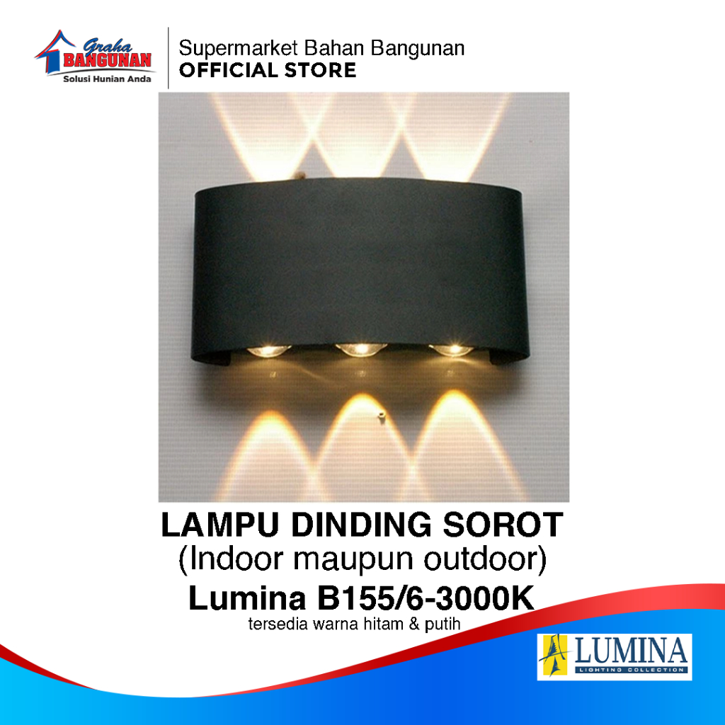 Lampu Dinding Lampu Sorot Dinding Lumina B155/6 3000K