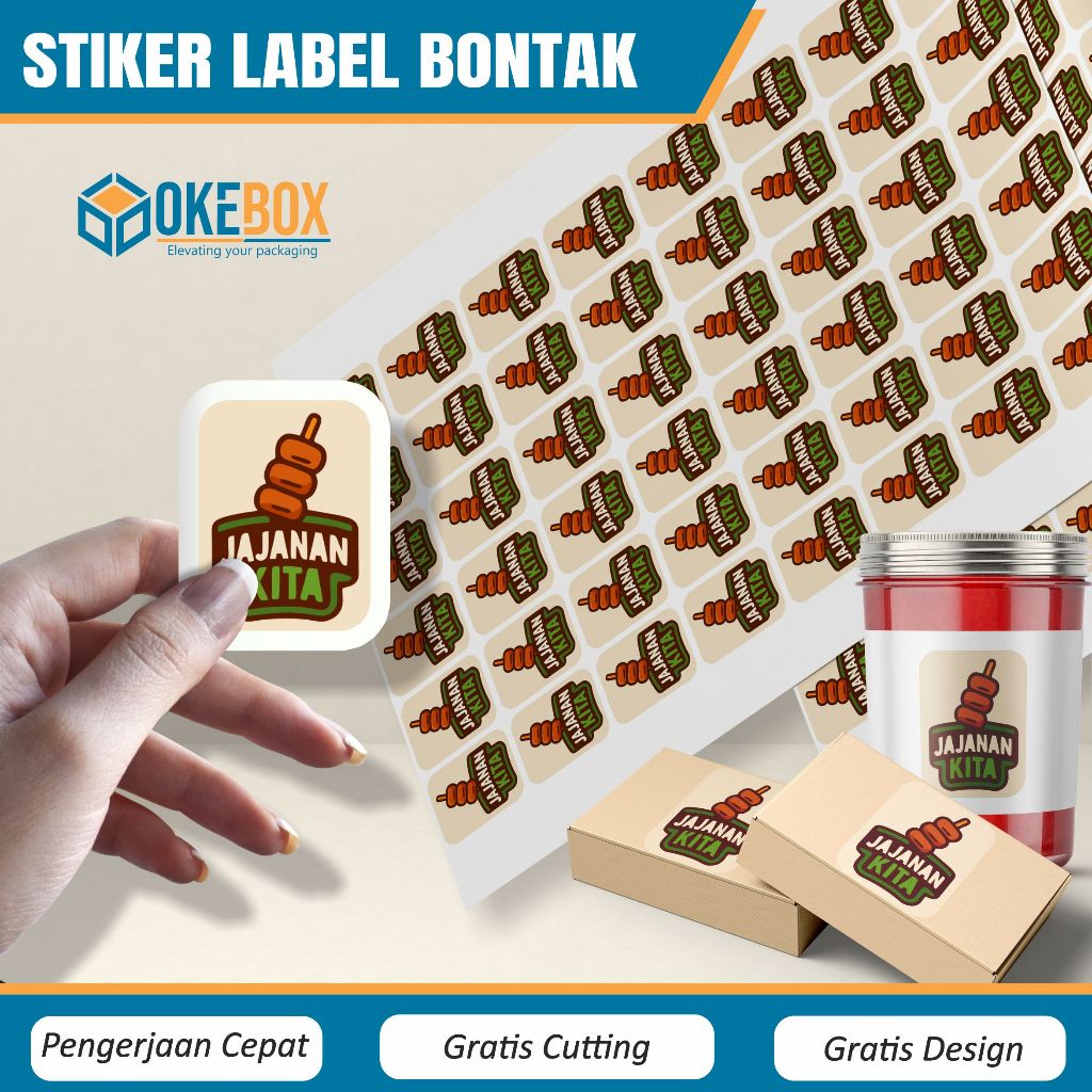 

Sticker stiker setiker label makanan custom harga murah aesthetic jualan kecil keren STIKER BONTAK SB 02
