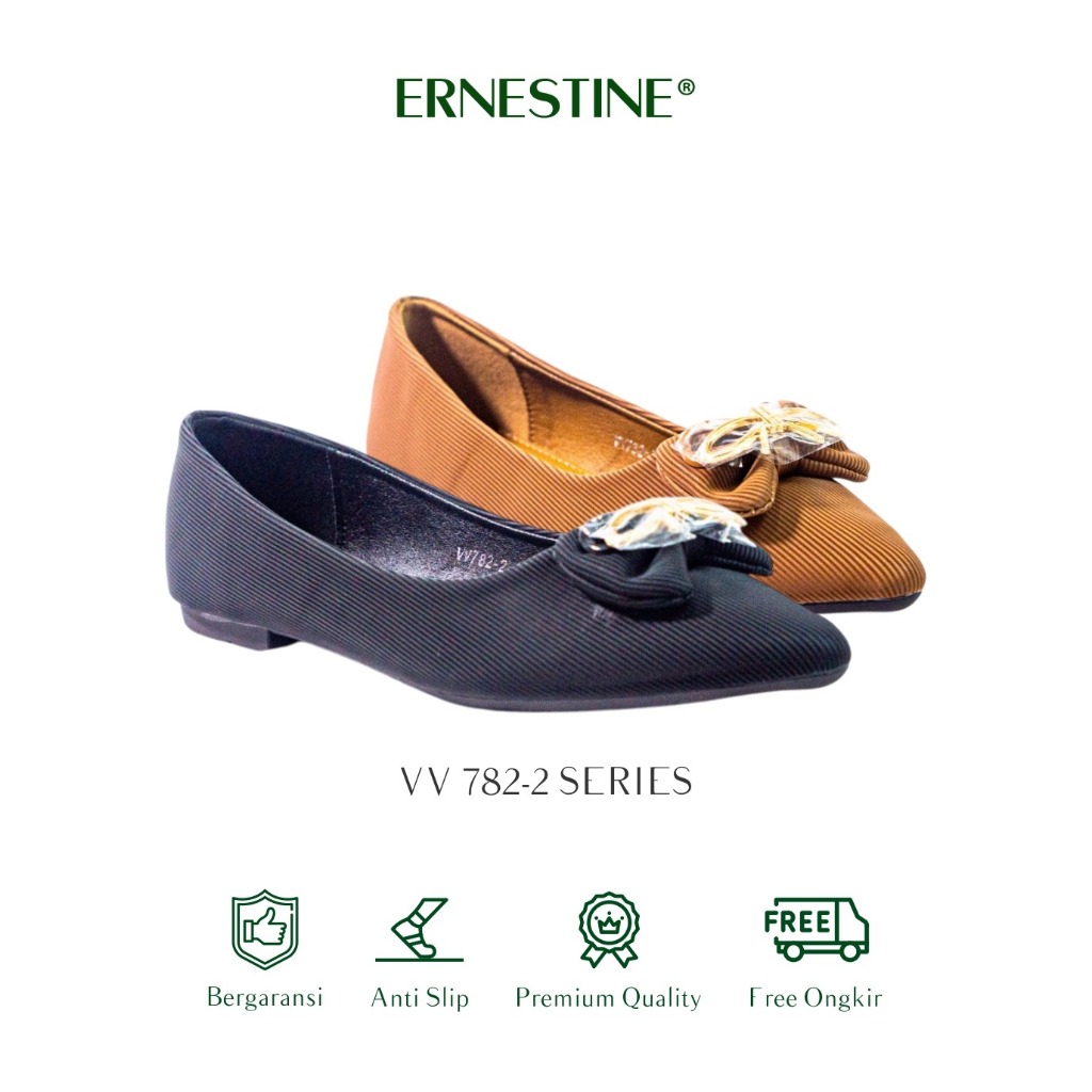 [BUY 1 GET 1 FREE] Sepatu Flatshoes Formal Wanita Type VV 782-2 Ernestine Collection