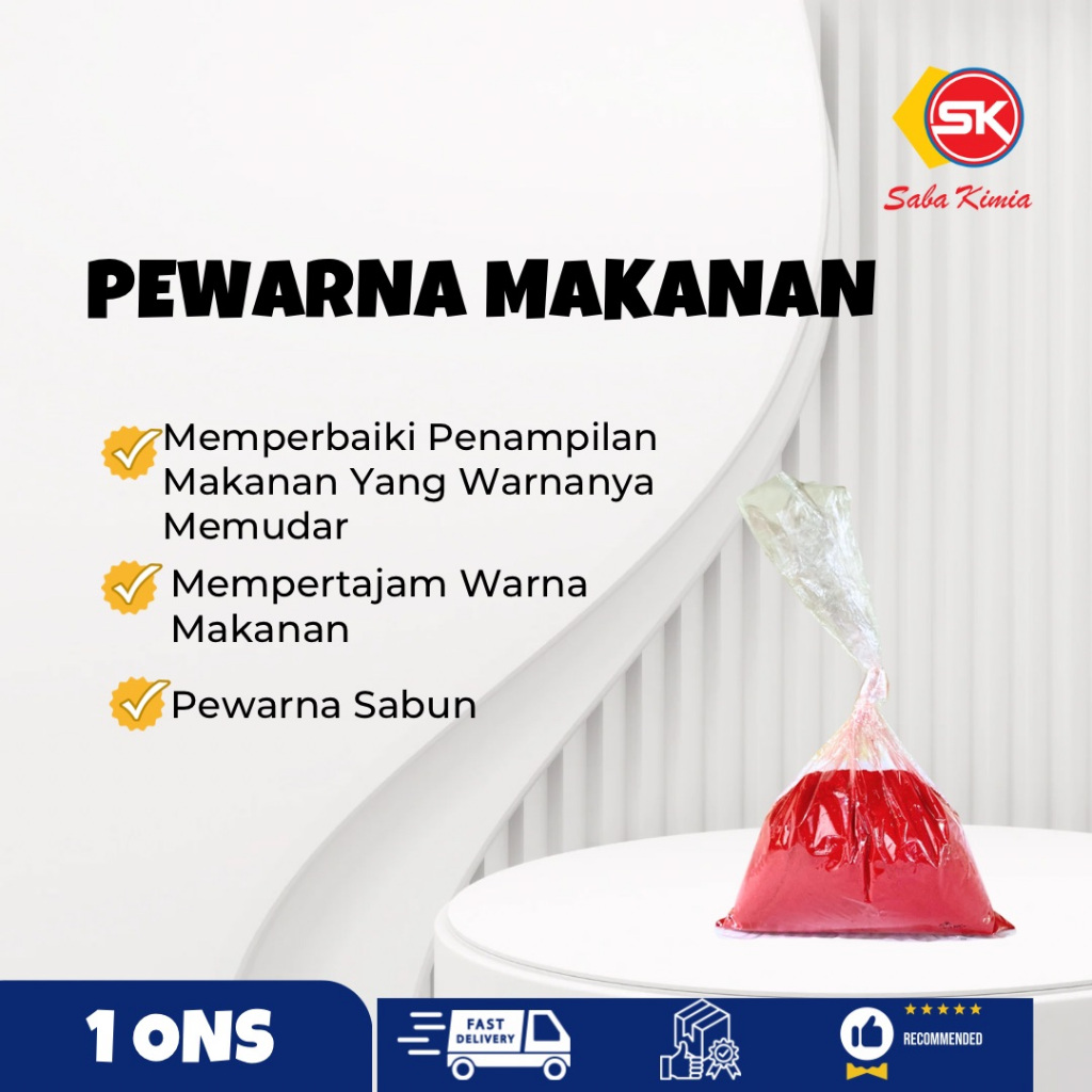 

Pewarna Makanan Sunsea Merah Darah (Rasberry Red) 1 Ons