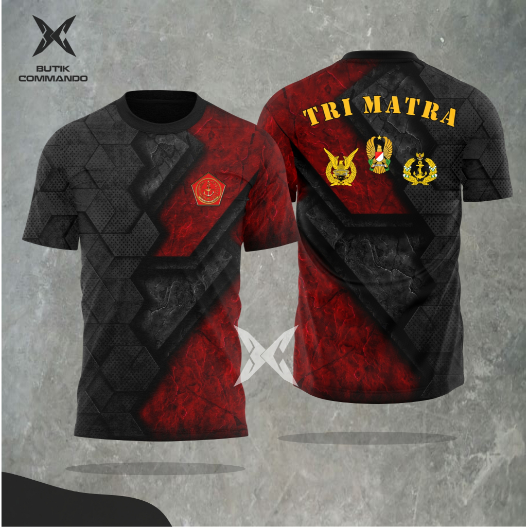 Kaos Jersey Dryfit Berkerah Tri Matra TNI AD Terbaru