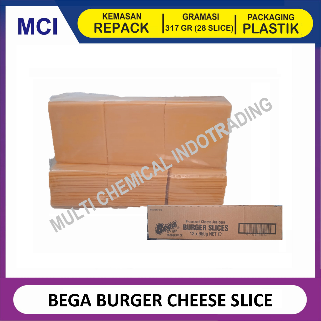

BEGA BURGER CHEESE SLICE KEJU CHEDDAR ORANGE SLICE - 317 GR (28 SLICE)