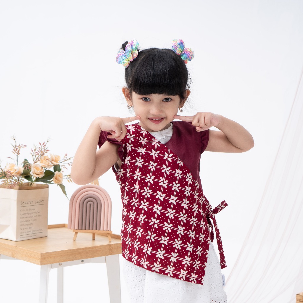 Delova Kids -  MOANA BATIK Baju Blouse Anak Modern Bahan Katun Batik Cap Awet Kondangan Lebaran Pesta Anak Perempuan