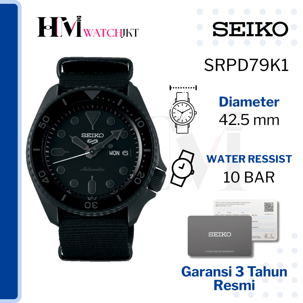 SEIKO 5 Sport SRPD79K1 Jam Tangan Pria Original Analog Automatic Diver Antiair