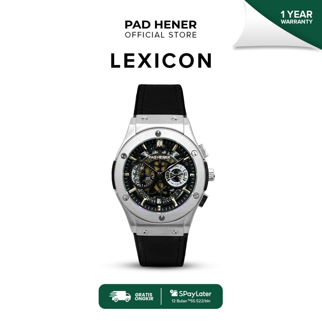 PAD HENER Lexicon Analog Quartz Leather Suede Jam Tangan Pria Wanita Original 42mm