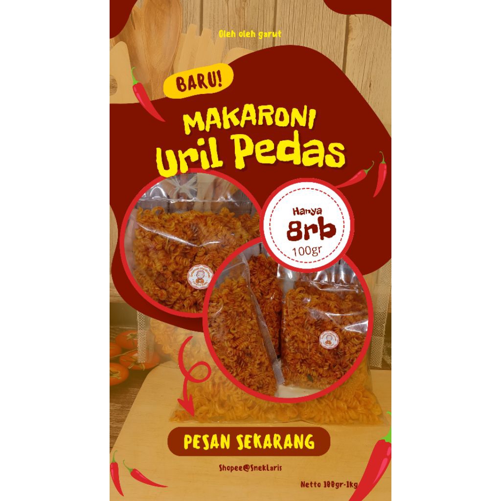 

Makaroni Uril PEDAS/ORIGINAL kemasan100gr/kg