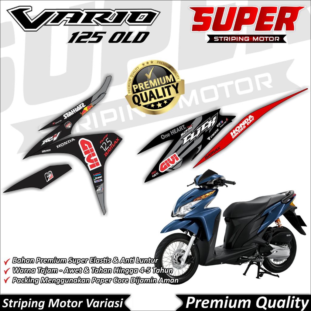 Stiker Vario 125 Old Anti Luntur keren Striping Vario 125 Old Striping Honda Vario 125 OLD Givi