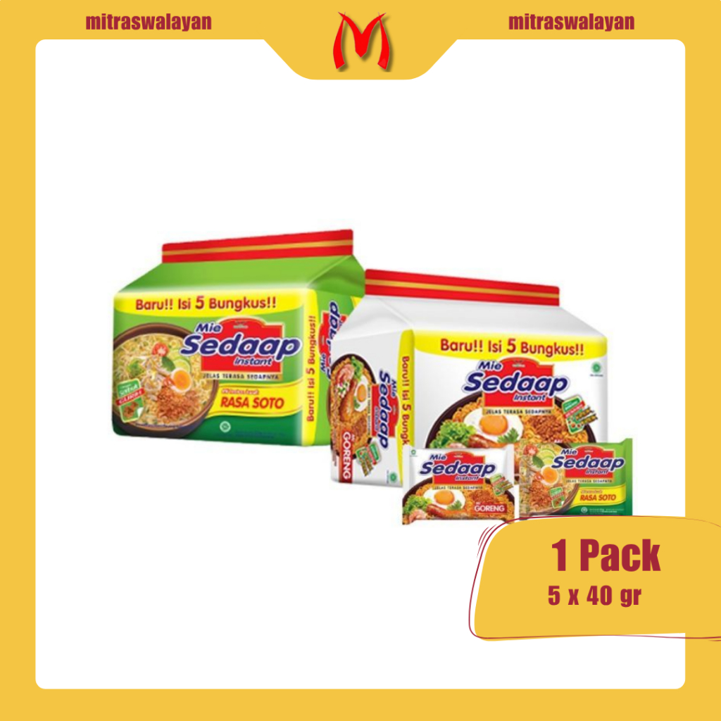 

SEDAAP Mie Instan Goreng & Soto 5 x 90 gr