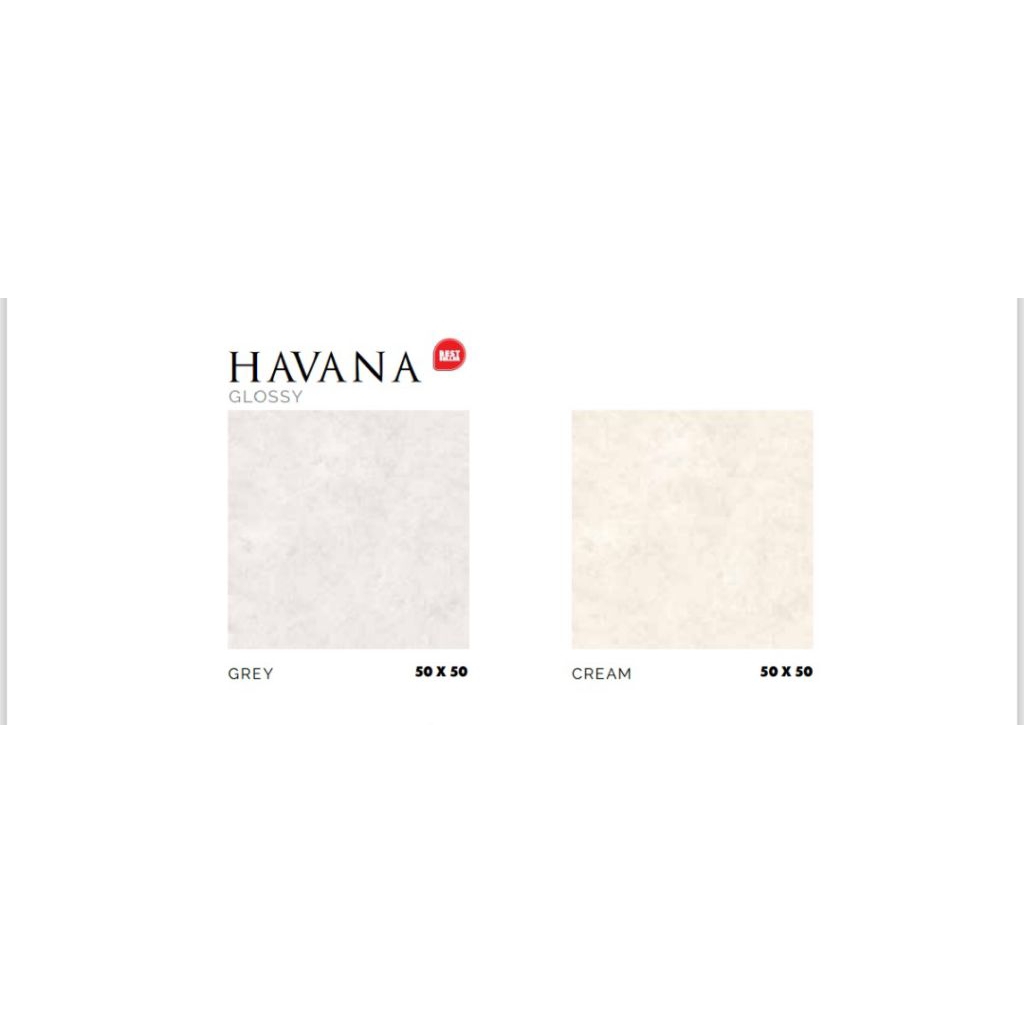 KERAMIK MERK PLATINUM TIPE HAVANA GREY CREAM UKURAN 60X60 WARNA ABU DAN CREAM PERMUKAAN TEKSTURE GLO