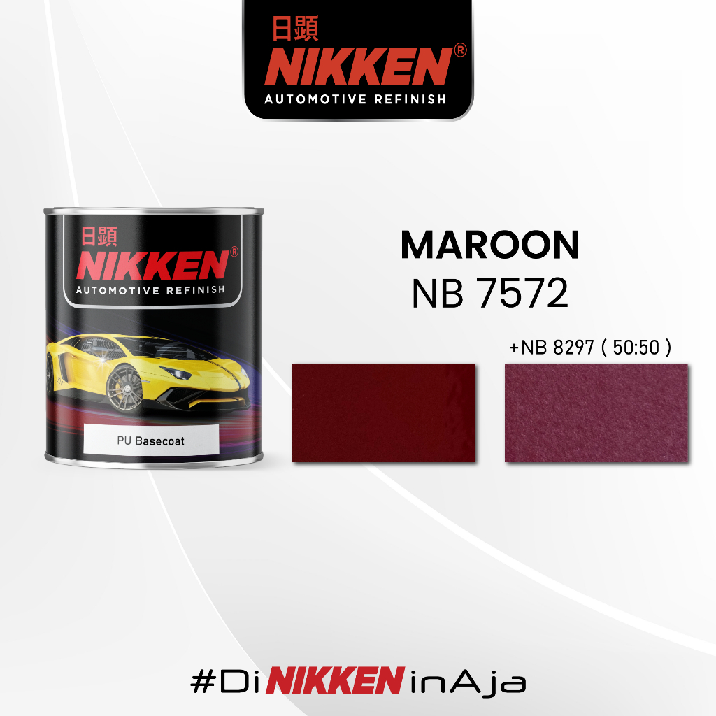 NIKKEN NB 7572 - Warna Solid - Cat PU Basecoat Motor Mobil - Maroon