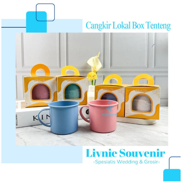 Souvenir Gelas Cangkir plastik kemasan Box New