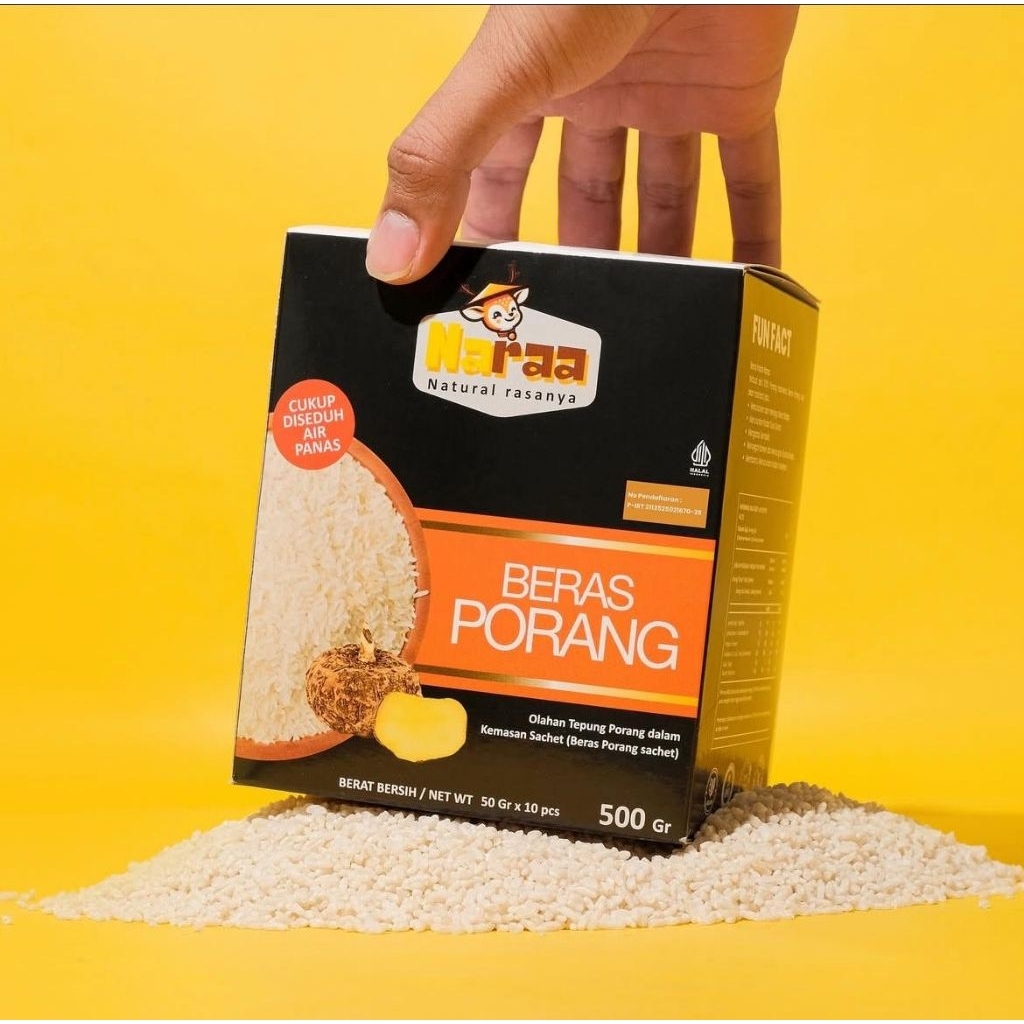 

[BELI 3 BOX GRATIS 2 SACHET] Naraa Beras Porang Konjac Rice Shirataki 500gr @50gram isi 10 sachet