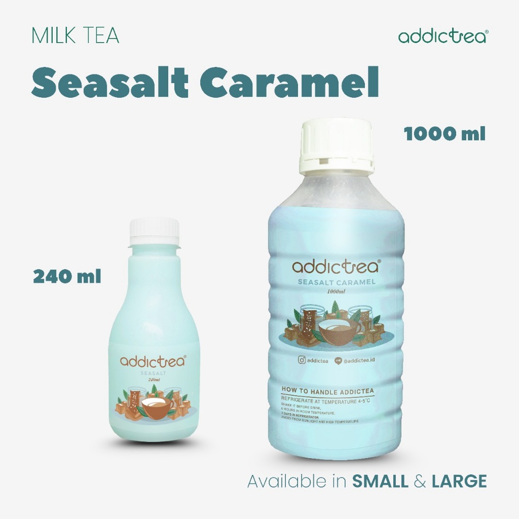 

Addictea Milktea rasa Seasalt Caramel - Minuman Botol Milk Tea Berbagai Rasa 1L-240ml