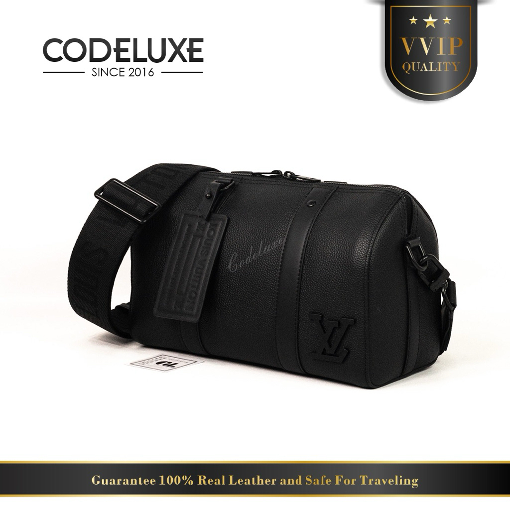 City Keepall Bag Cowhide Leather Black