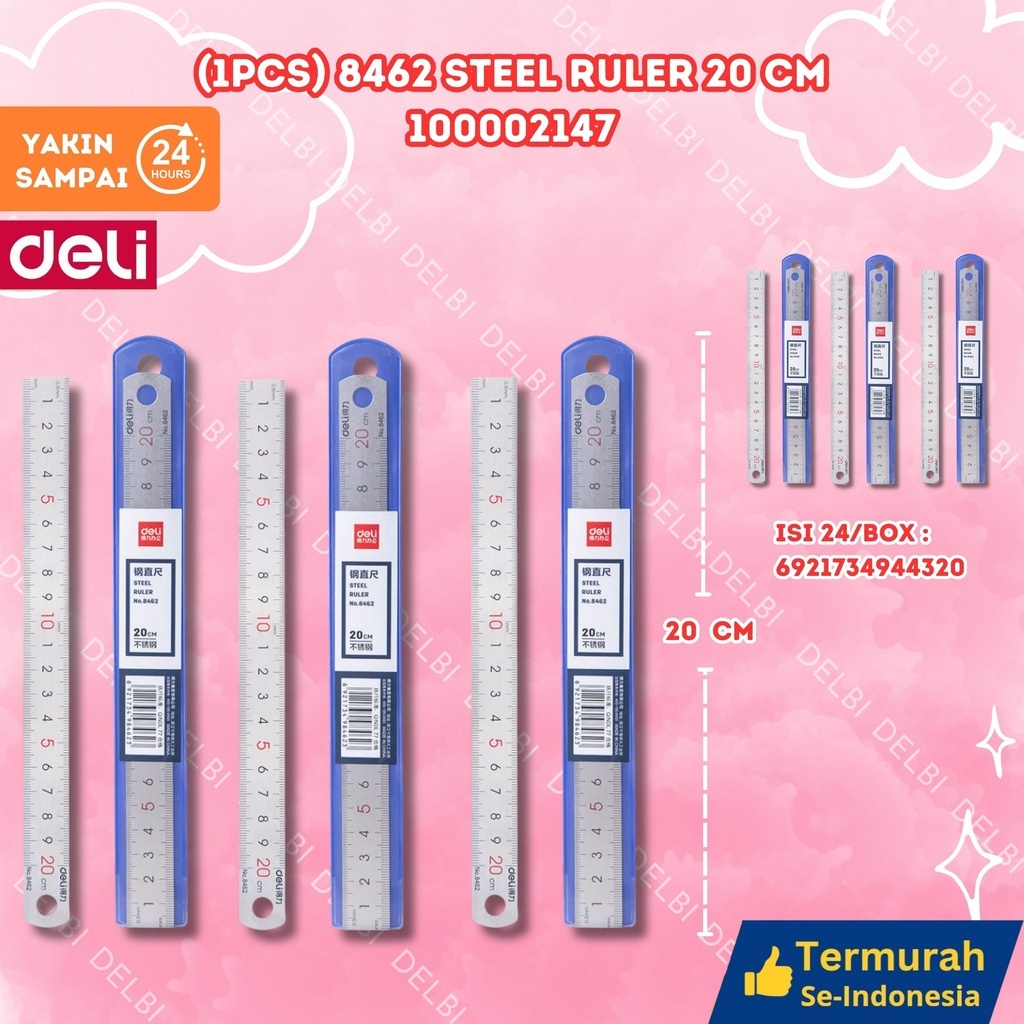 

DELI Steel Ruler SILVER PENGGARIS STAINLES ANAK SEKOLAH