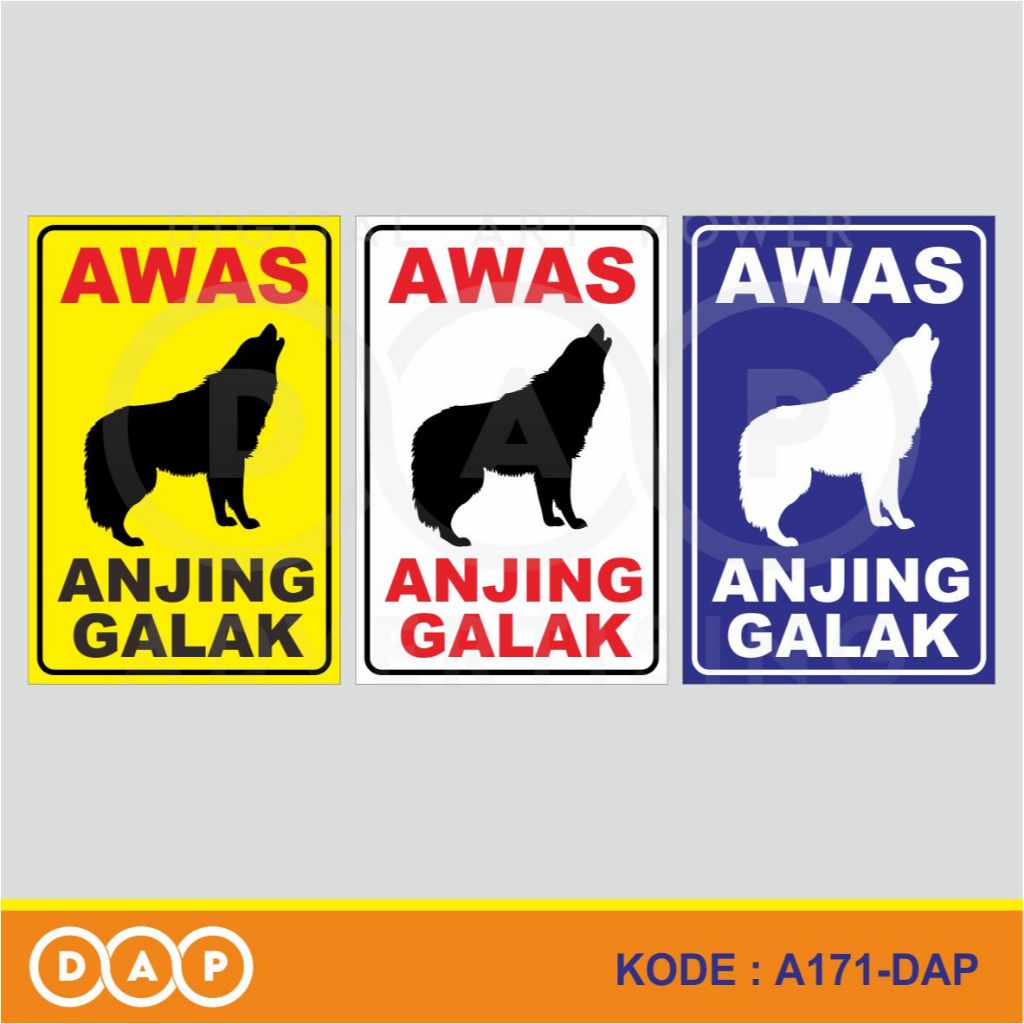 

A171 - Acrylic Sign, Stiker Akrilik Awas Anjing Galak, Tahan Air, Tidak Pudar, Bisa Custom