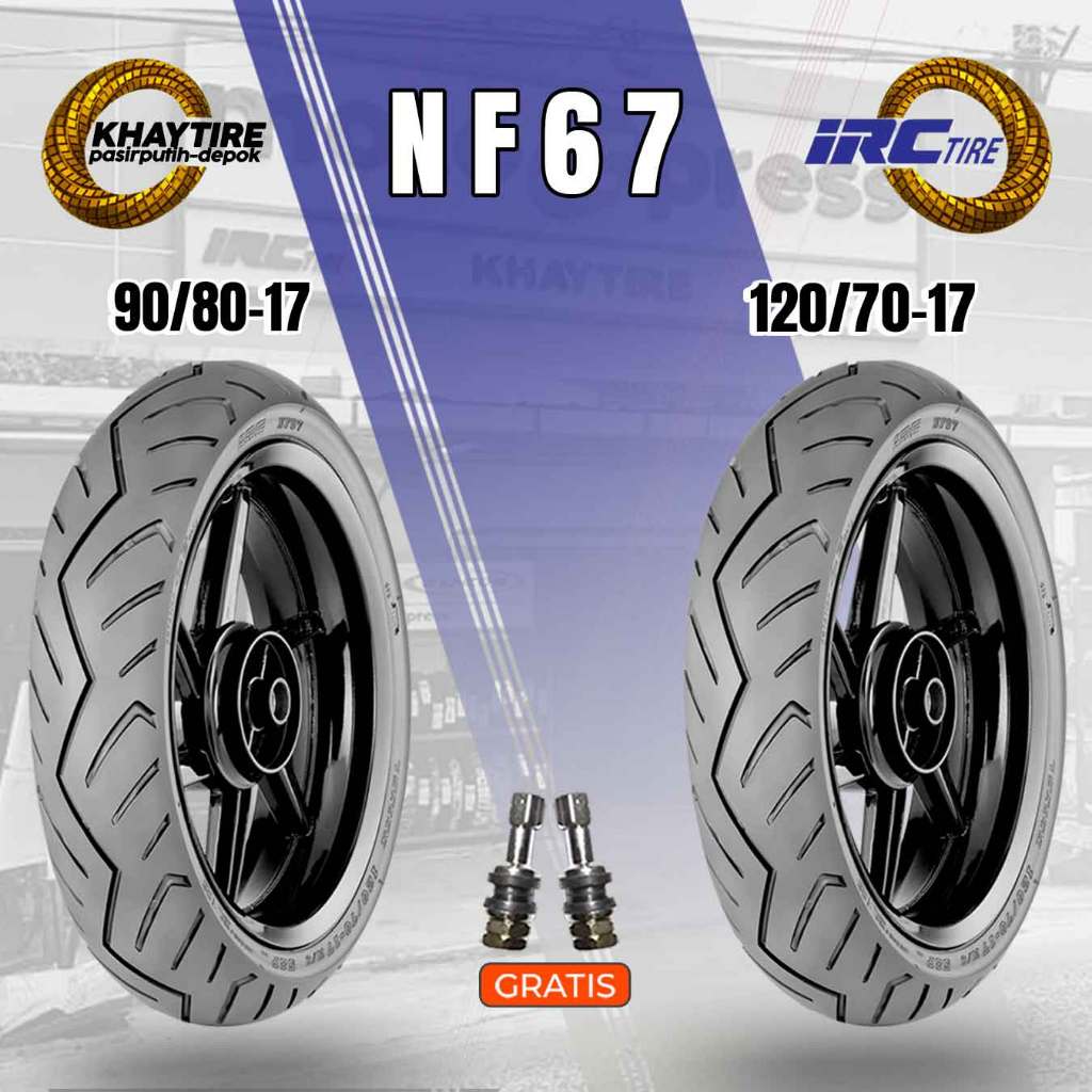 Sepasang/Satuan Ban MOTOR IRC NF67 Ring 17 Tubeless