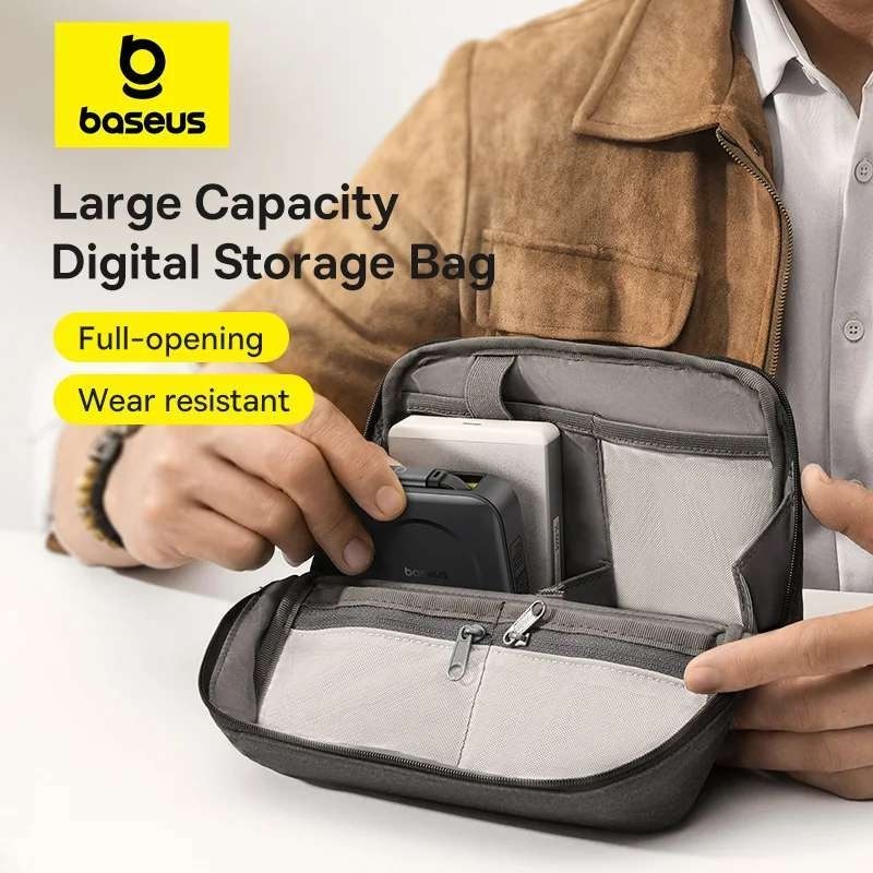 Baseus Nomos Series Travel Kit Storage Bag Powerbank Kabel Charger Dompet HP Tas Kecil Mini Organize