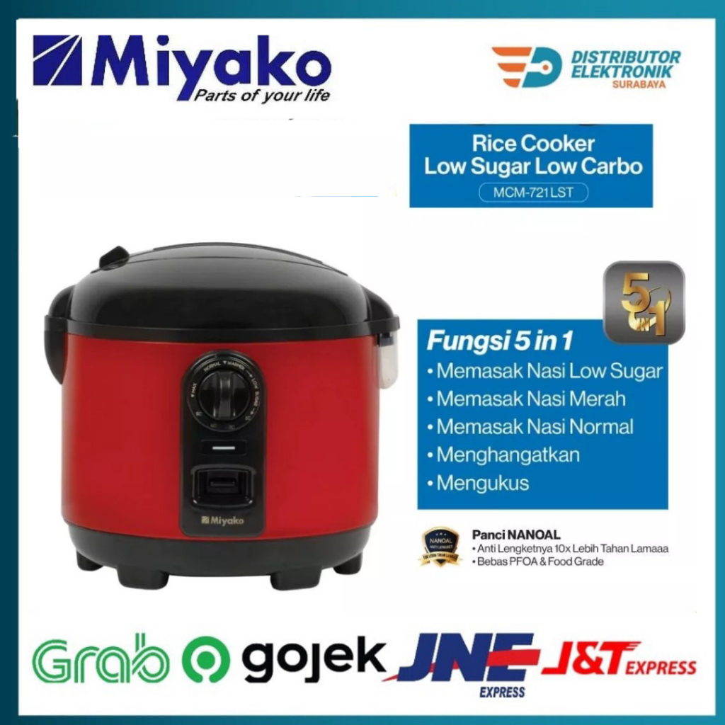 MAGIC COM / RICE COOKER MIYAKO MCM-721 LST / MCM721LST / MCM 721 LST LOW CARBO / LOW SUGAR