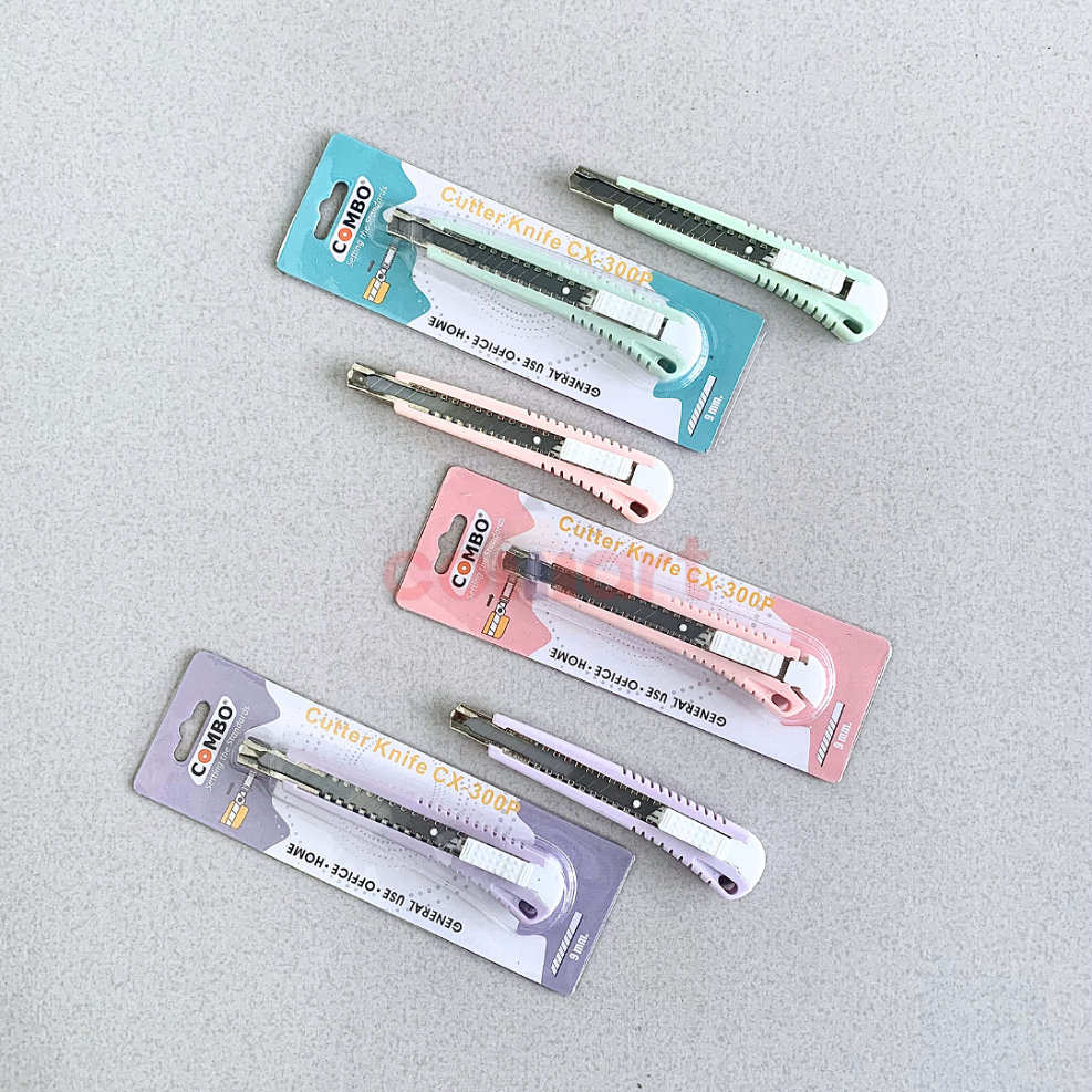 

1PCS Cutter Pemotong Medium Combo CX-300P Pastel Macaron Color Auto Lock Pakai isi A-100