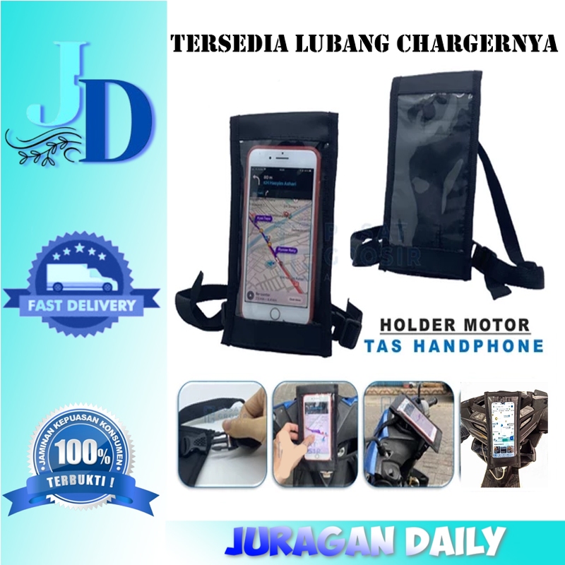 Tas Holder HP Spedometer Waterproof Anti Hujan Holder Motor Gojek Tali Ojek Online