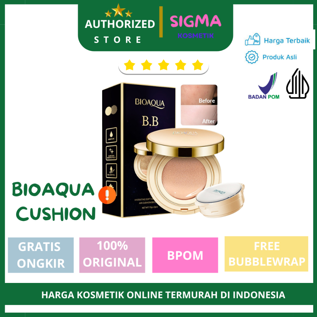 SIGMA KOSMETIK - BIOAQUA CUSHION / BEDAK PADAT