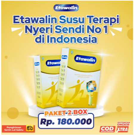 

PAKET 2 BOX ETAWALIN - BANTU ATASI GEJALA ASAM URAT, KOLESTROL, REMATIK