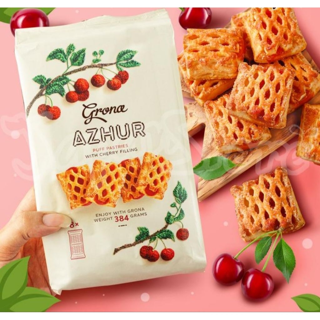 

Grona Puff Pastry Azhur (Cherry Filling Pastry) 384gram