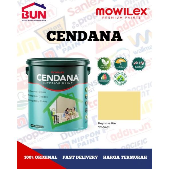 Mowilex Cendana Interior Paint Cat Tembok 25 Kg - KEYLIME PIE (TINTING)
