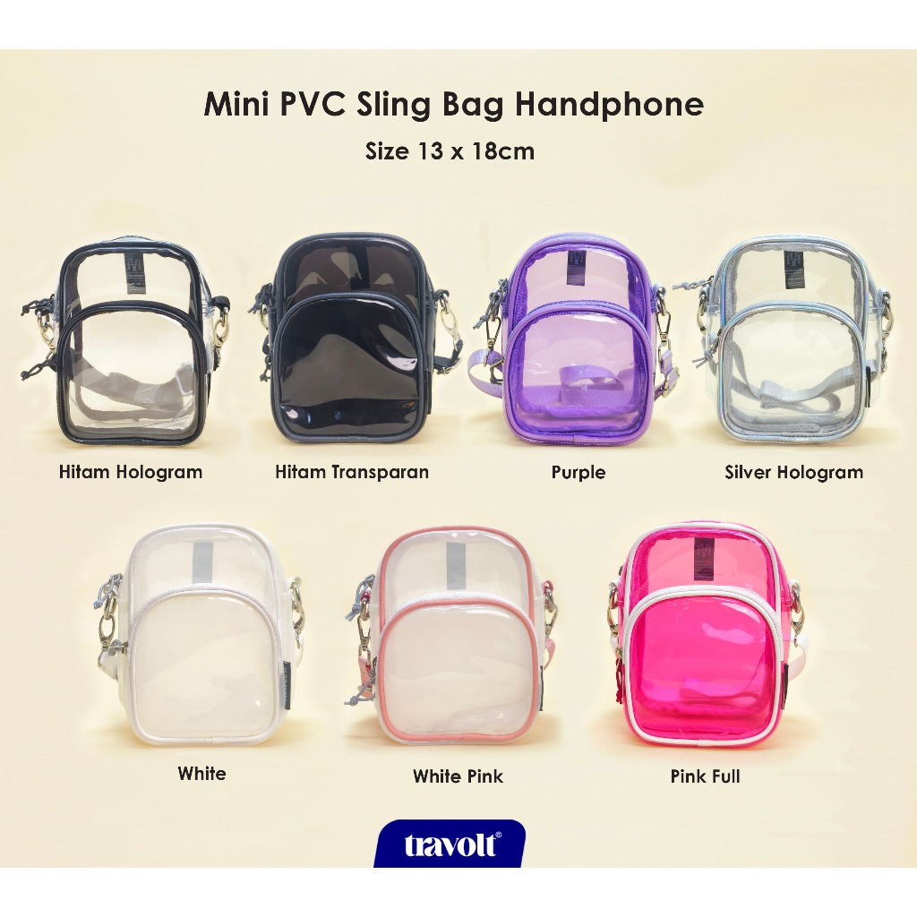 Mini Sling Bag - Tas Hp Travolt - Tas Pvc Transparan - Tas Selempang - Mini