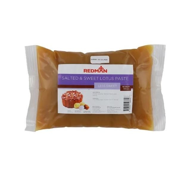 

Redman mooncake filling Premium Salted And Sweet Lotus Paste less sweet 1kg