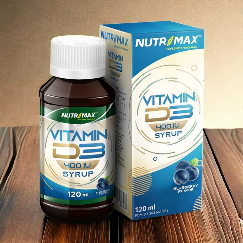 Nutrimax Vitamin D3 400 IU Sirup 120ml - Vitamin D3 Untuk Anak & Ibu Hamil