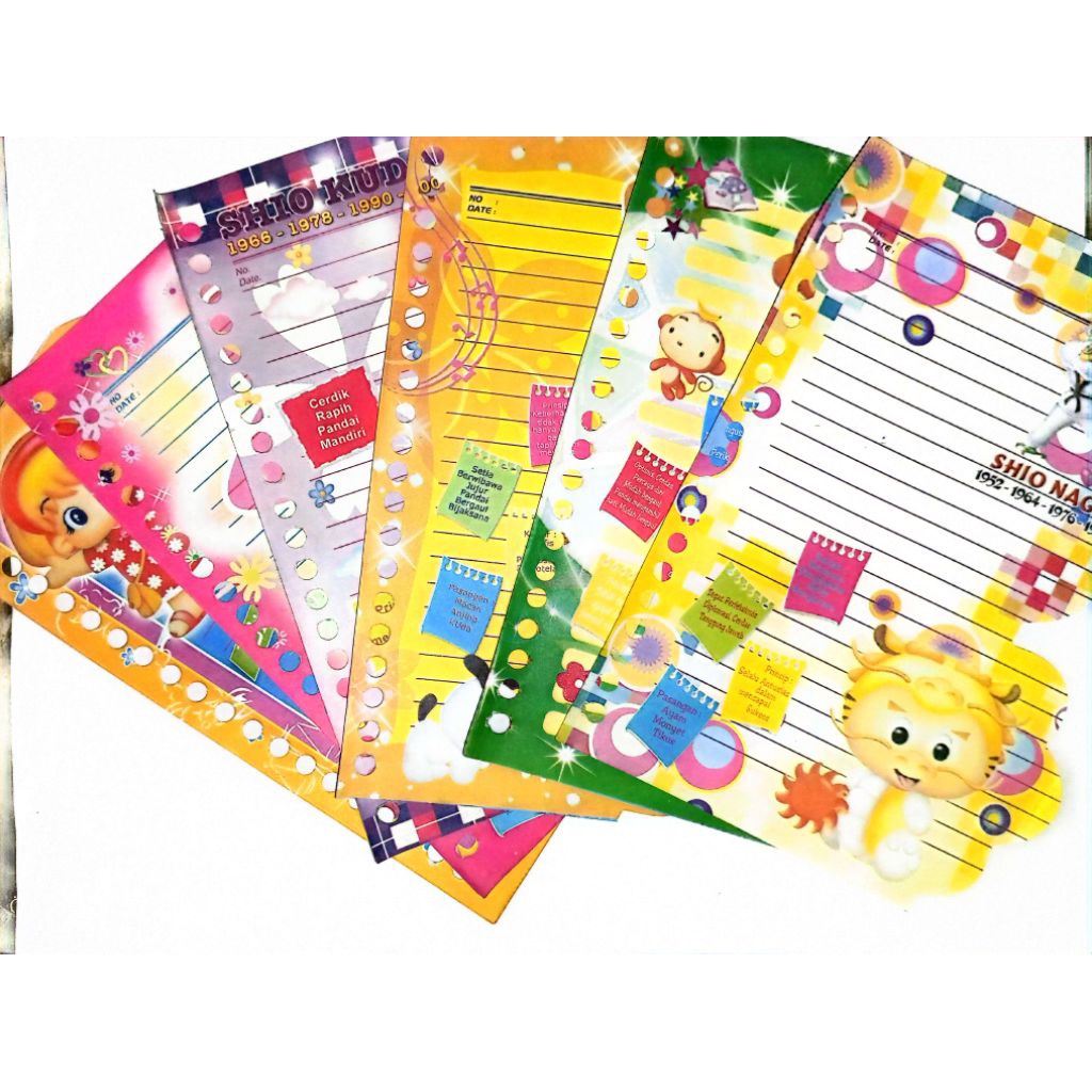 [HARGA PERLEMBAR] MIN BELI 5 LEMBAR BACA DESKRIPSI - KERTAS BINDER MOTIF SHIO & ZODIAK JADUL / KERTA