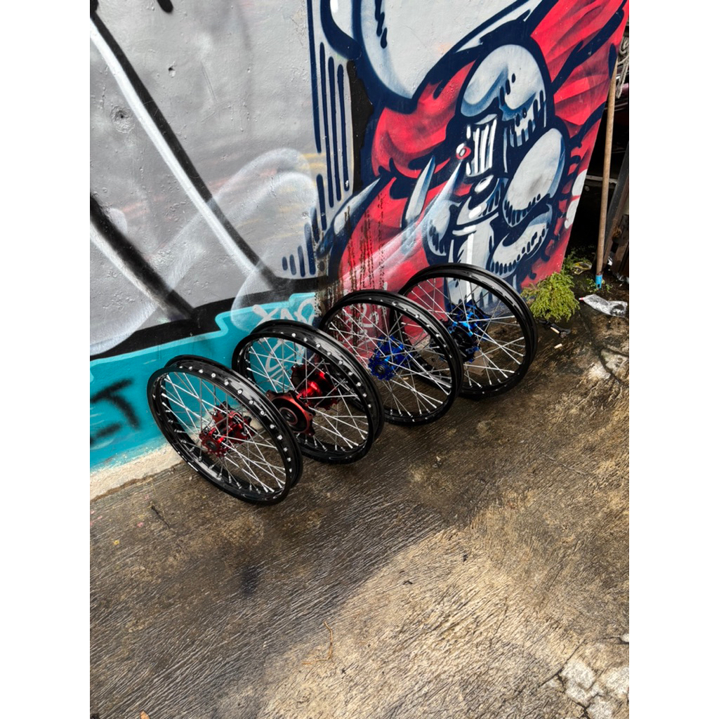 WHEELSET VELG RODA CRF SUPERMOTO SUREX SEMI CACING TANPA BAN