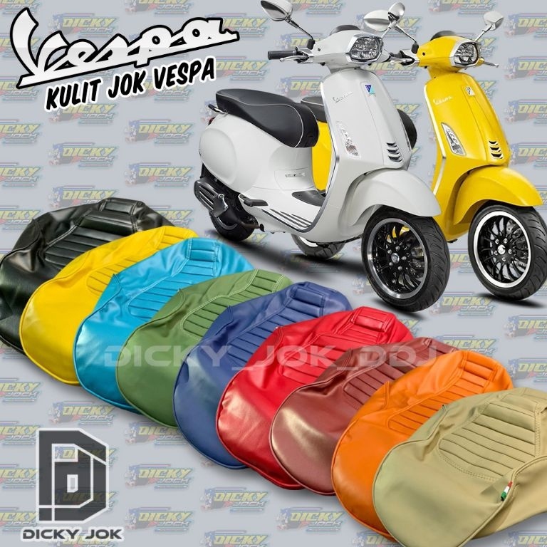 KODE D19K Sarung Kulit Jok Motor   Caferecer Premium Vespa Primavera Sprint GTS 125 Sprint S125LX