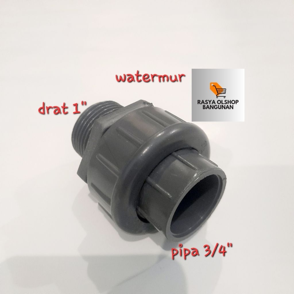 sambungan pipa pvc paralon WATERMUR 1"×3/4" merk jaya