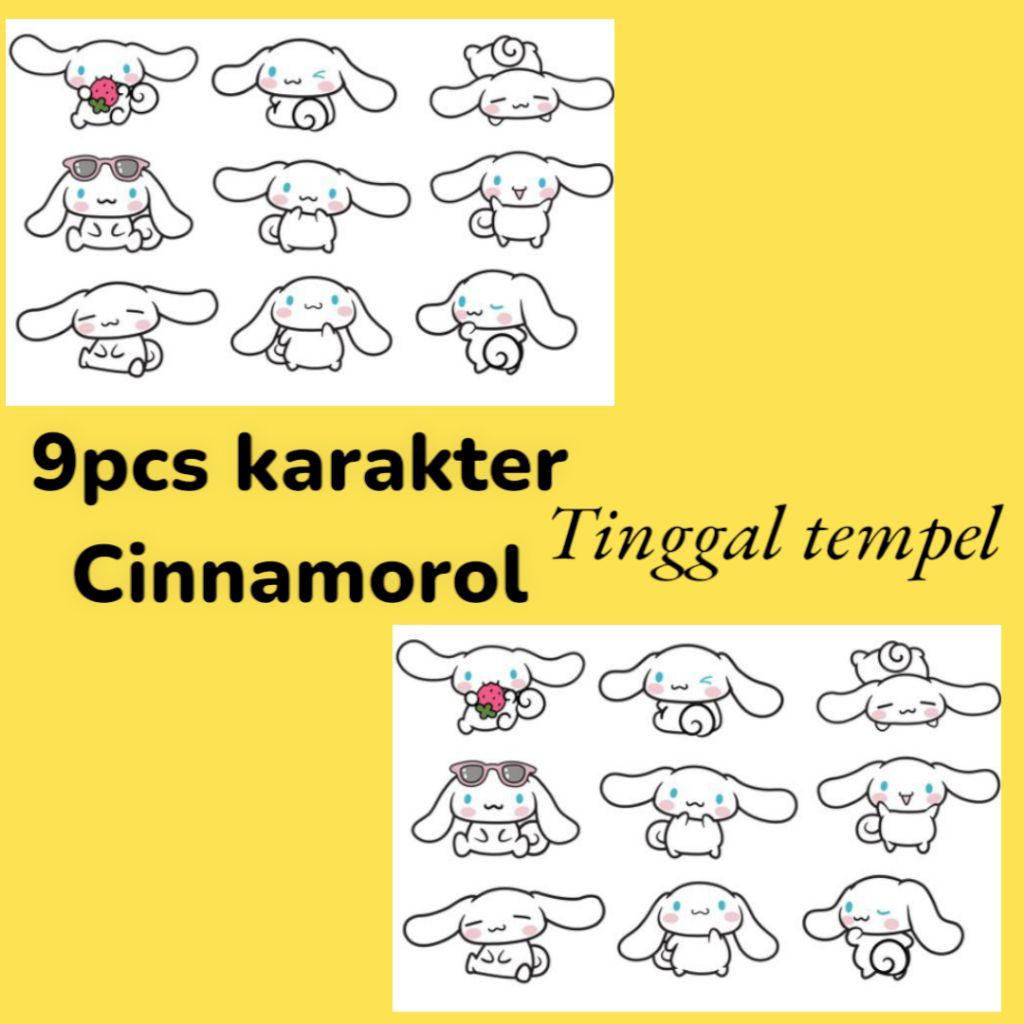 

CINNAMOROLL - Stiker Kertas Buku Komputer Laptop Diary Aksesoris Mainan Anak Kecil TK SD Viral Tempelan Meja