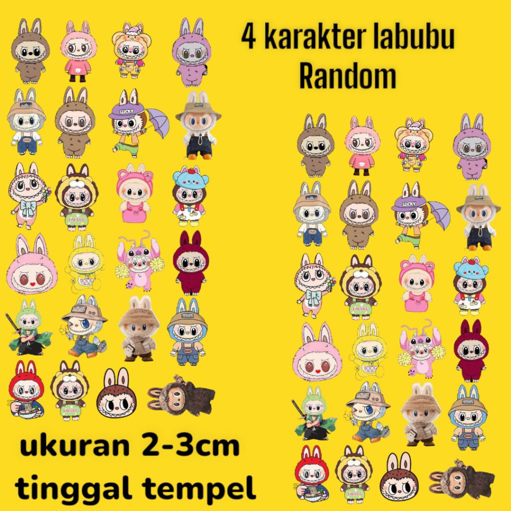 

LABUBU - Stiker Kertas Buku Komputer Laptop Diary Aksesoris Mainan Anak Kecil TK SD Viral Tempelan Meja