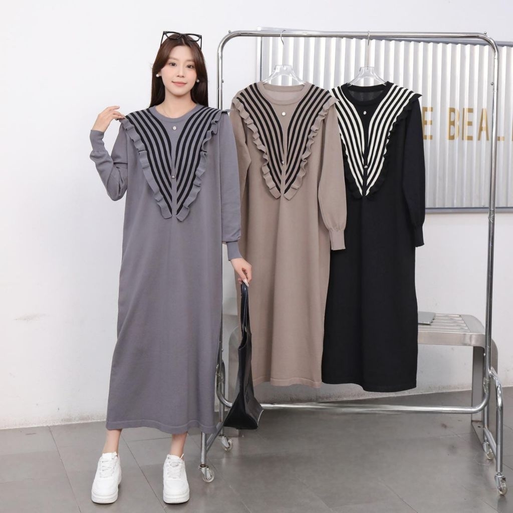 HBOB JOANNA DRESS RAJUT KNIT IMPORT PREMIUM GAMIS