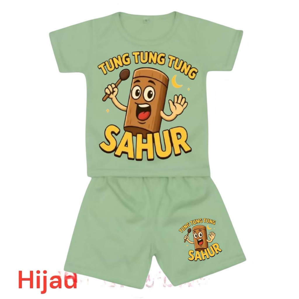 Viral  Setelan Anak Tung Tung Sahur/Setelan Kaos Anak/Setelan Anak Dtf/ Kaos Setelan Anak Wanita/